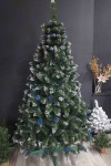 Искусственная елка с калиной и бирюзовой шишкой 200 см