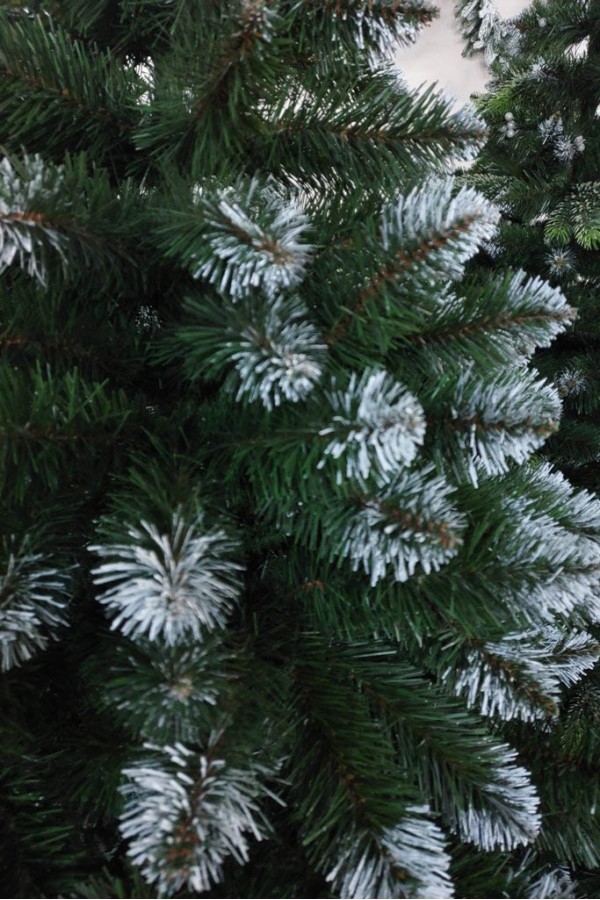 Искусственная елка Снежная Королева  на сосновом пне 200 см | Искусственная заснеженная ель на пне