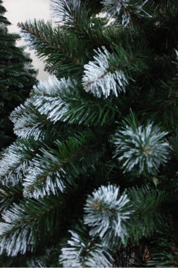 Искусственная елка Снежная Королева  на сосновом пне 220 см | Искусственная заснеженная ель на пне
