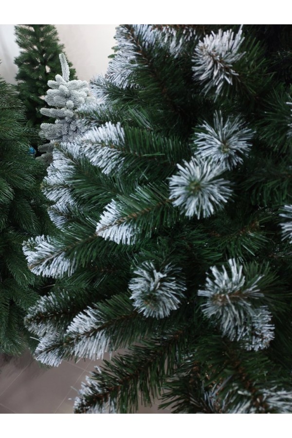 Искусственная елка Снежная Королева  на сосновом пне 220 см | Искусственная заснеженная ель на пне